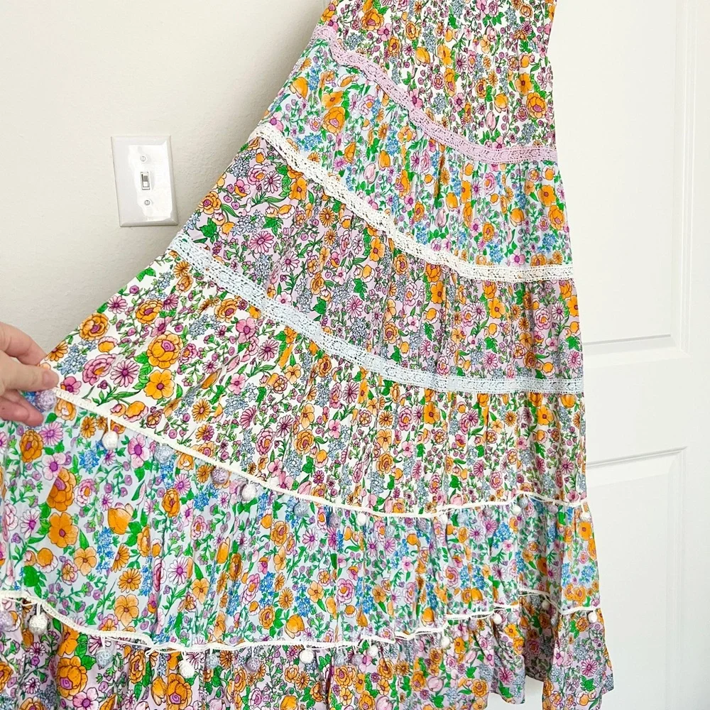 Crown & Ivy Women's Sleeveless Floral Tiered Maxi Dress - Picture 3 of 7